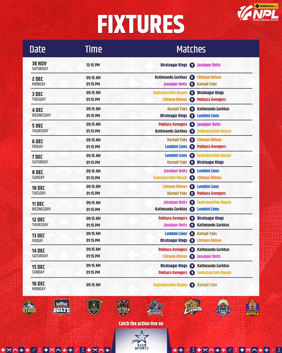 Nepal Premier League (NPL) 2024 NPL Schedule Announced! Notes IOE